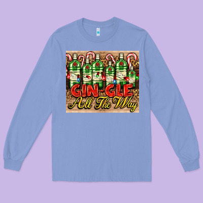 Gin Gle Christmas Gin Bottles Long Sleeve Tee Designed By Adodesignshop