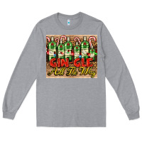 Heather Grey GIN GLE Christmas gin bottles Long Sleeve Tee - AdoDesignShop