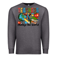 Charcoal Heather teachers change the world Premium Sweatshirt - NancyCooperArtShop