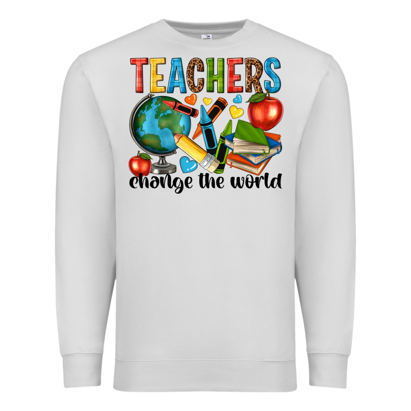 Teachers Change The World Premium Sweatshirt by NancyCooperArtShop | Teevron