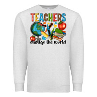 Oatmeal Heather teachers change the world Premium Sweatshirt - NancyCooperArtShop