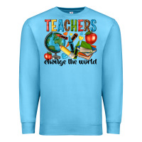 Ocean Blue teachers change the world Premium Sweatshirt - NancyCooperArtShop
