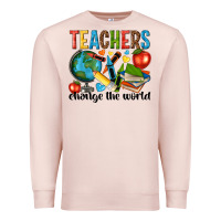 Pale Pink teachers change the world Premium Sweatshirt - NancyCooperArtShop
