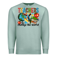 Seafoam teachers change the world Premium Sweatshirt - NancyCooperArtShop