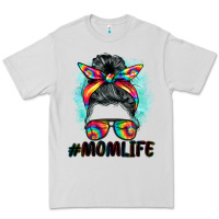 Dove Grey tie dye momlife messy bun Premium Tee - BarkalooDesign