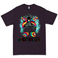 Plum tie dye momlife messy bun Premium Tee - BarkalooDesign