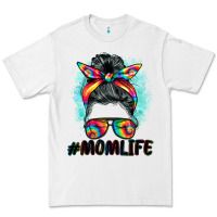 White tie dye momlife messy bun Premium Tee - BarkalooDesign