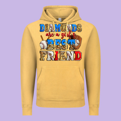 Diamonds Are A Girl's Best Friend Baseball Vintage Hoodie Designed By Zillion Design Studio