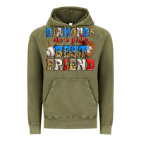Vintage Olive diamonds are a girl's best friend baseball Vintage Hoodie - Zillion Design Studio