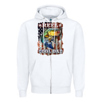 White Reel Cool Dad Bass Zipper Hoodie - LillyAllenDesigns