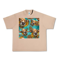 Burro western sunflowers cow seamless pattern Urban Heavy Tee - HRA Design Shop