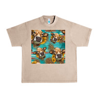 French Oak western sunflowers cow seamless pattern Urban Heavy Tee - HRA Design Shop