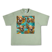 Oil Green western sunflowers cow seamless pattern Urban Heavy Tee - HRA Design Shop