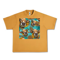 Peanut Butter western sunflowers cow seamless pattern Urban Heavy Tee - HRA Design Shop