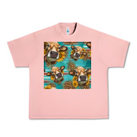 Salmon western sunflowers cow seamless pattern Urban Heavy Tee - HRA Design Shop