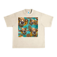 Sandshell western sunflowers cow seamless pattern Urban Heavy Tee - HRA Design Shop