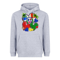 Heather Grey dominican repuclic hearts Heavyweight Hoodie - NancyCooperArtShop