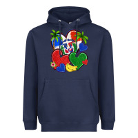 Navy dominican repuclic hearts Heavyweight Hoodie - NancyCooperArtShop
