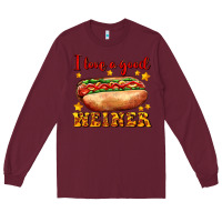 Burgundy i love a good weiner Long Sleeve Tee - AdoDesignShop