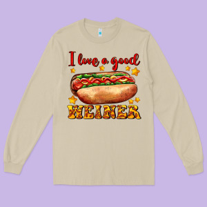 I Love A Good Weiner Long Sleeve Tee Designed By Adodesignshop