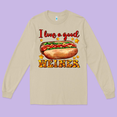I Love A Good Weiner Long Sleeve Tee Designed By Adodesignshop