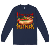 Navy i love a good weiner Long Sleeve Tee - AdoDesignShop