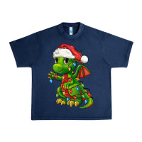 Navy Christmas Cute Dragon Urban Heavy Tee - FaDigitalArtStudio