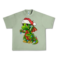 Oil Green Christmas Cute Dragon Urban Heavy Tee - FaDigitalArtStudio