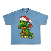 Pebble Blue Christmas Cute Dragon Urban Heavy Tee - FaDigitalArtStudio