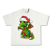 Pistachio Christmas Cute Dragon Urban Heavy Tee - FaDigitalArtStudio