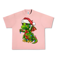 Salmon Christmas Cute Dragon Urban Heavy Tee - FaDigitalArtStudio