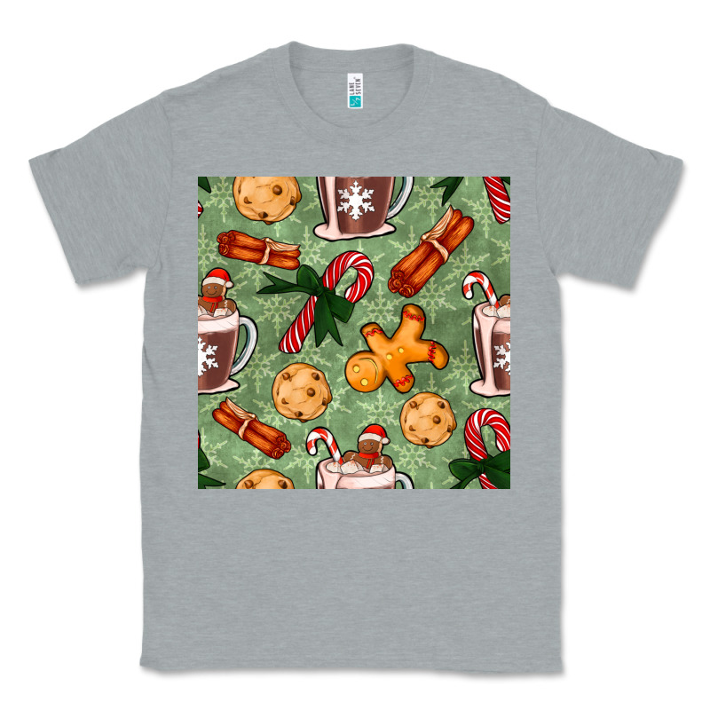 Christmas Hot Chocolate And Cookies Seamless Pattern Classic Tee by BundleAndBundleShop | Teevron