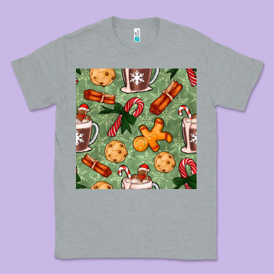 Christmas Hot Chocolate And Cookies Seamless Pattern Classic Tee Designed By Bundleandbundleshop