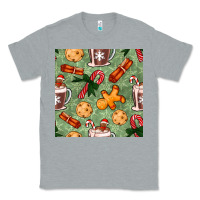 Heather Grey christmas hot chocolate and cookies seamless pattern Classic Tee - BundleAndBundleShop