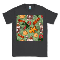 Smoke christmas hot chocolate and cookies seamless pattern Classic Tee - BundleAndBundleShop