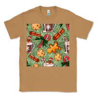 Toasted Coconut christmas hot chocolate and cookies seamless pattern Classic Tee - BundleAndBundleShop