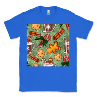 True Royal christmas hot chocolate and cookies seamless pattern Classic Tee - BundleAndBundleShop