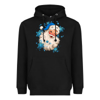 Black winter christmas santa claus Heavyweight Hoodie - MaliasSmallBusiness
