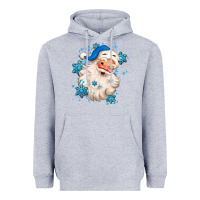 Heather Grey winter christmas santa claus Heavyweight Hoodie - MaliasSmallBusiness