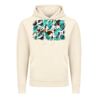 Vintage Artic Cowhide Background Western Vintage Hoodie - texasbilliewilder