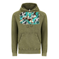Vintage Olive Cowhide Background Western Vintage Hoodie - texasbilliewilder