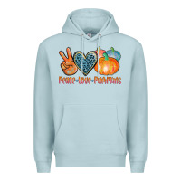Blue Mist peace love pumpkins Premium Hoodie - AdoDesignShop