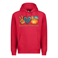 Cardinal peace love pumpkins Premium Hoodie - AdoDesignShop