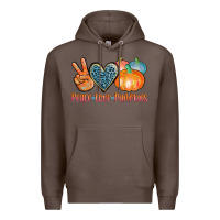 Coffee peace love pumpkins Premium Hoodie - AdoDesignShop