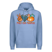 Colony Blue peace love pumpkins Premium Hoodie - AdoDesignShop