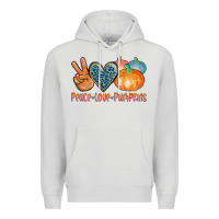 Dove Grey peace love pumpkins Premium Hoodie - AdoDesignShop