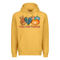 Mustard peace love pumpkins Premium Hoodie - AdoDesignShop