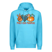 Ocean Blue peace love pumpkins Premium Hoodie - AdoDesignShop