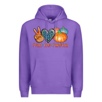 Purple peace love pumpkins Premium Hoodie - AdoDesignShop