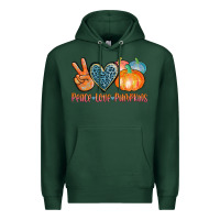 Sports Green peace love pumpkins Premium Hoodie - AdoDesignShop